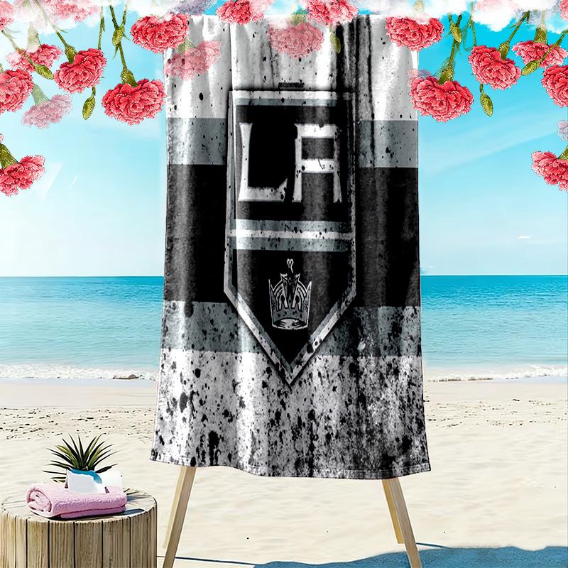 Los Angeles Kings Print Beach Towel, Large Soft Quick Dry Towel for Beach Camping Swimming