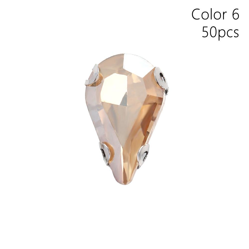 50 шт./упак. Пришивные блестящие стразы для шитья, форма капли воды, бриллиантовые бусины, украшение для рукоделия