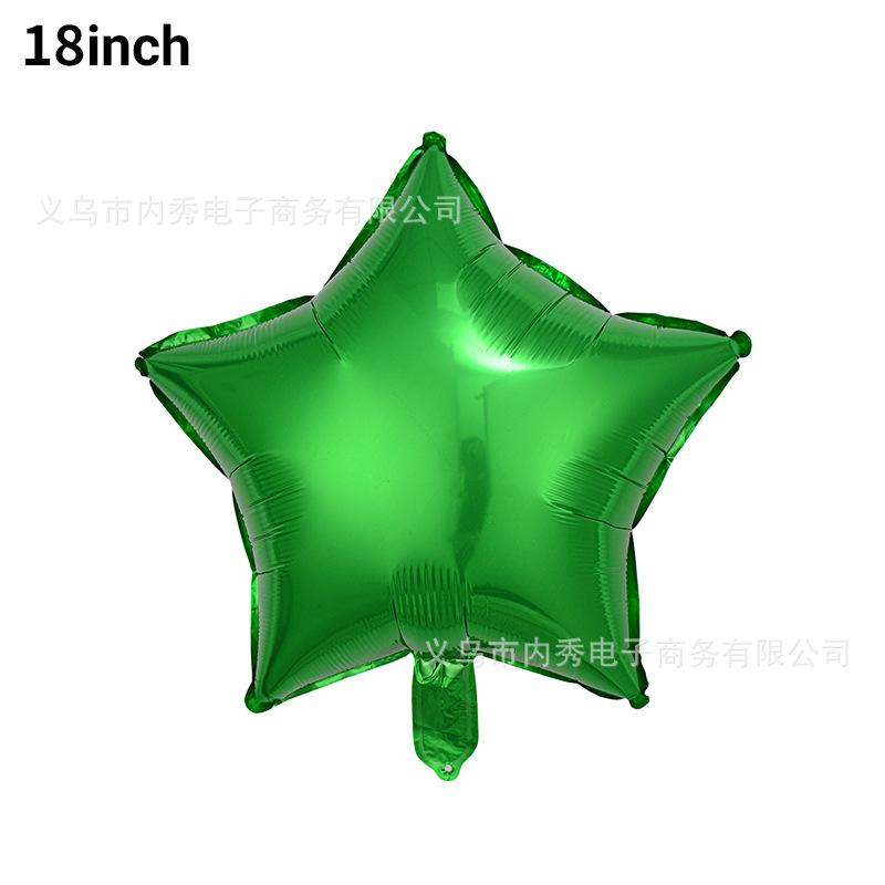 18-Inch Light Version Of Pentagram Aluminum Film Balloon Solid Color Star Balloon Aluminum Foil Birthday Party Decoration Arrangement
