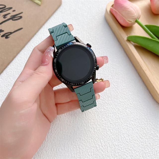 Ремешок из углеродного волокна для Samsung Galaxy 5/4/classic 46 мм/Active 2 40/44 мм Gear S3 20 мм/22 мм браслет Huawei watch GT/2e/3/Pro
