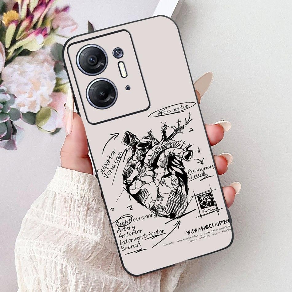 For Infinix Hot 30 5G Elegant Butterfly Cat Printed Phone Case For Infinix Hot30 5G X6832 Black Silicone Soft TPU Cases Bumpers
