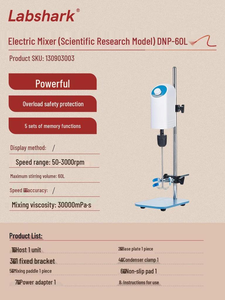 Labshark Digital Display Top-Mounted Cantilever Mixer for Laboratory and Industrial Use