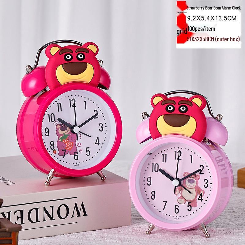 Ретро-будильник с громким звонком и ночником - бесшумные прикроватные часы, креативный подарок для студентов и декор спальни