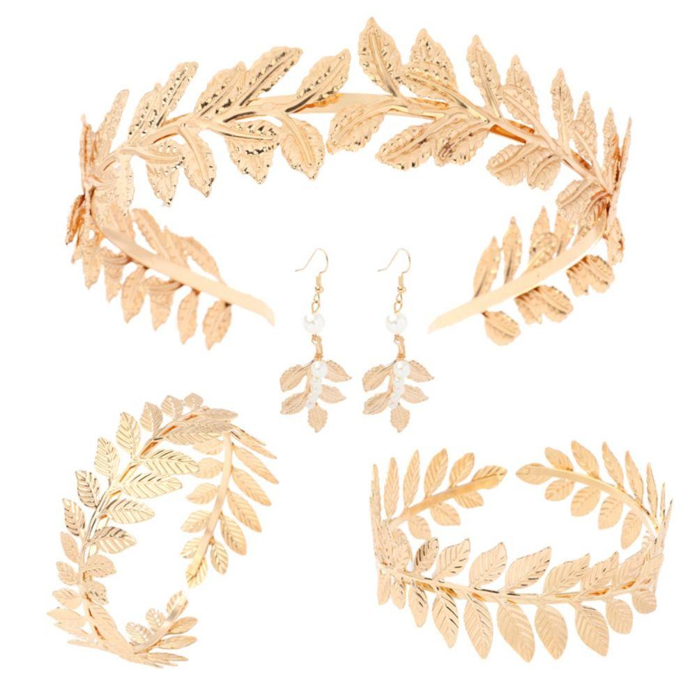 Arm Cuff Greek Goddess Costume Accessories Gold Goddess Jewelry Set Themed Party