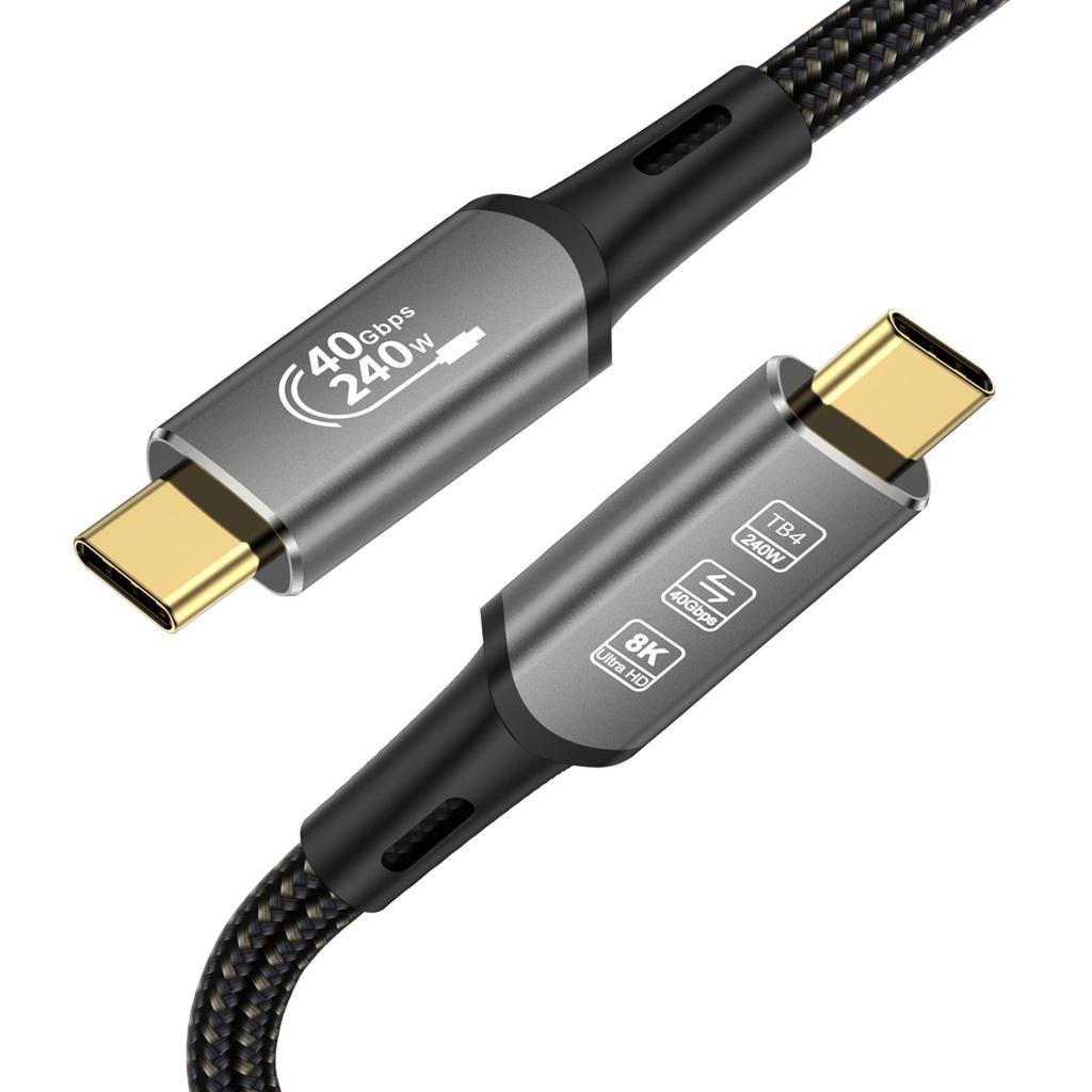 Кабель для трансляции экрана 8K HD Type-C, быстрая зарядка 40G USB4, совместим с Thunderbolt 4/3, 240 Вт