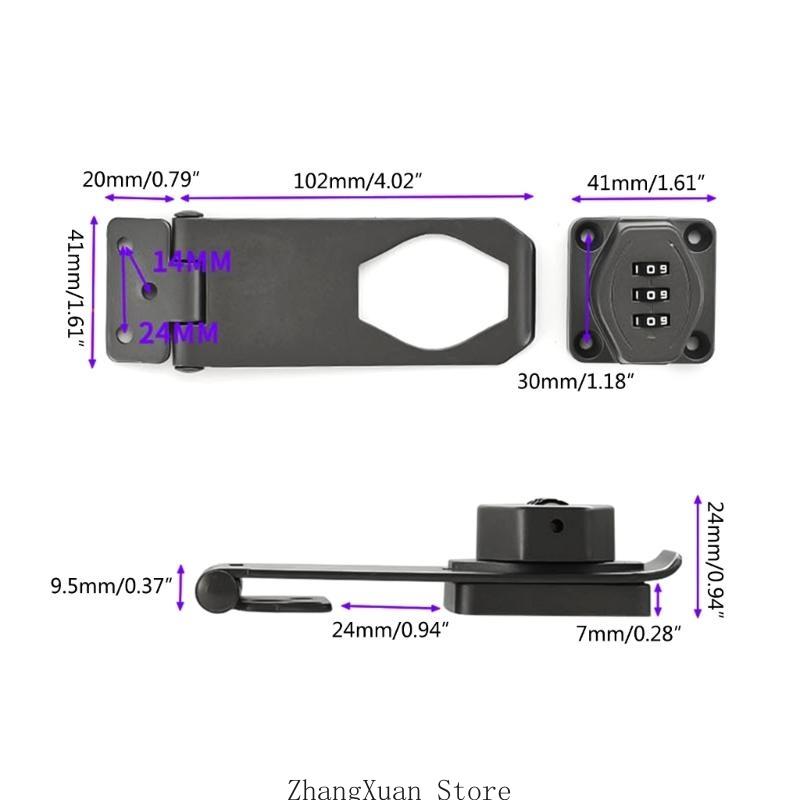 AntiTheft Password Drawer Lock 3Digit Combination Lock Cabinet Hasp Lock 3XUF