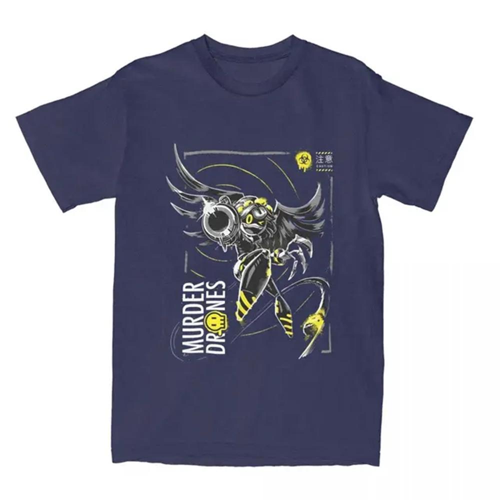 Мужские и женские футболки Horror Murder Drones V Cartoon Anime T Shirt Stuff Pure Cotton Tops T Shirt Novelty Tees Summer Graphic T Shirts
