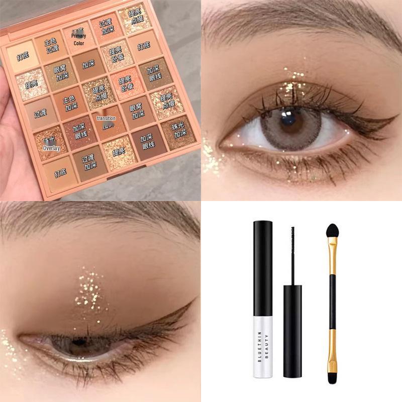 Палетка матовых теней для век 25 цветов в земляных и розовых тонах для начинающих - MGL макияж, подходящий для студентов