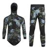 5mm Thickened Camouflage Wetsuit Diving Surfing Spearfishing Winter Swimming Mens Hooded Two-Piece Neoprene Suit