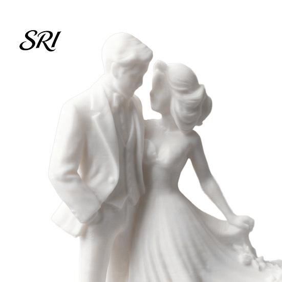 Wedding Dress Figurine Romantic Couple 3D Printed Lover Statue with Bridegroom Suit And Anniversary Keepsake Gift Bride Valentine's Day for