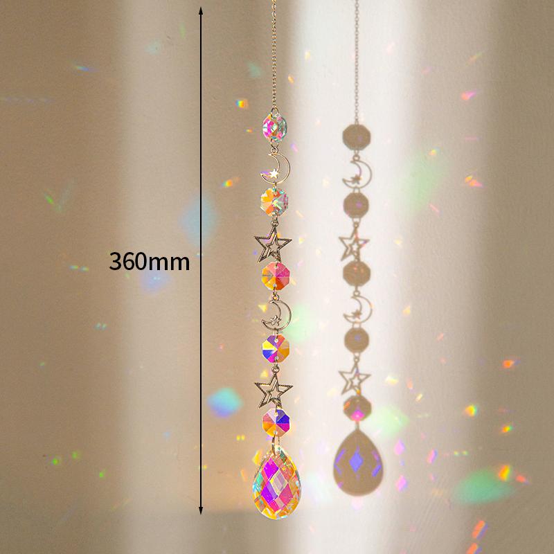 Crystal Suncatcher Crystal Wind Chimes Garden Rainbow Sun Catcher Garden Hanging Pendant Window Wind Music Home Garden Decor