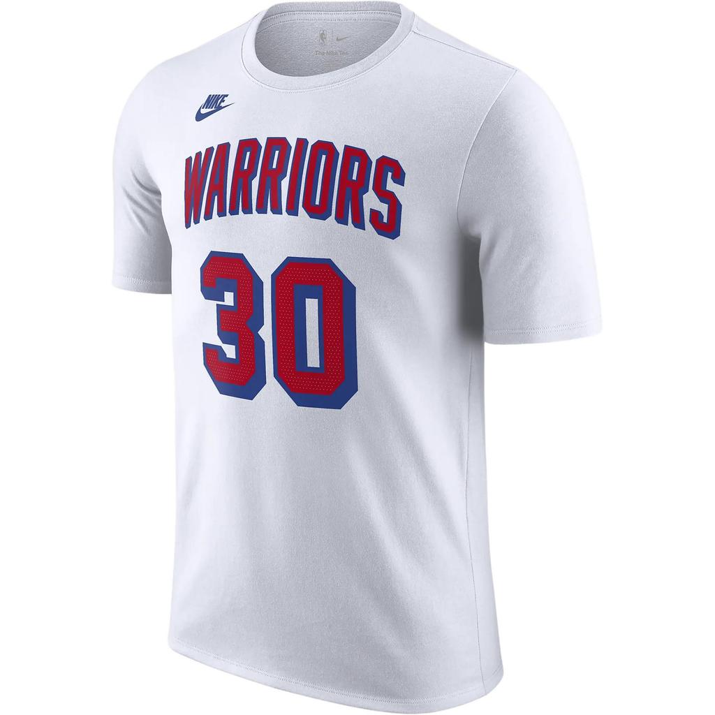 Nike X NBA Collaboration Golden State Warriors Stephen Curry Essential Hardwood Classics Crew Neck Pullover Cotton Short Sleeve T-Shirt HJ2753-103