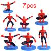 7Pcs/Set Super Heroes Spiderman Dolls Action Figure Statue Table Cake Decor