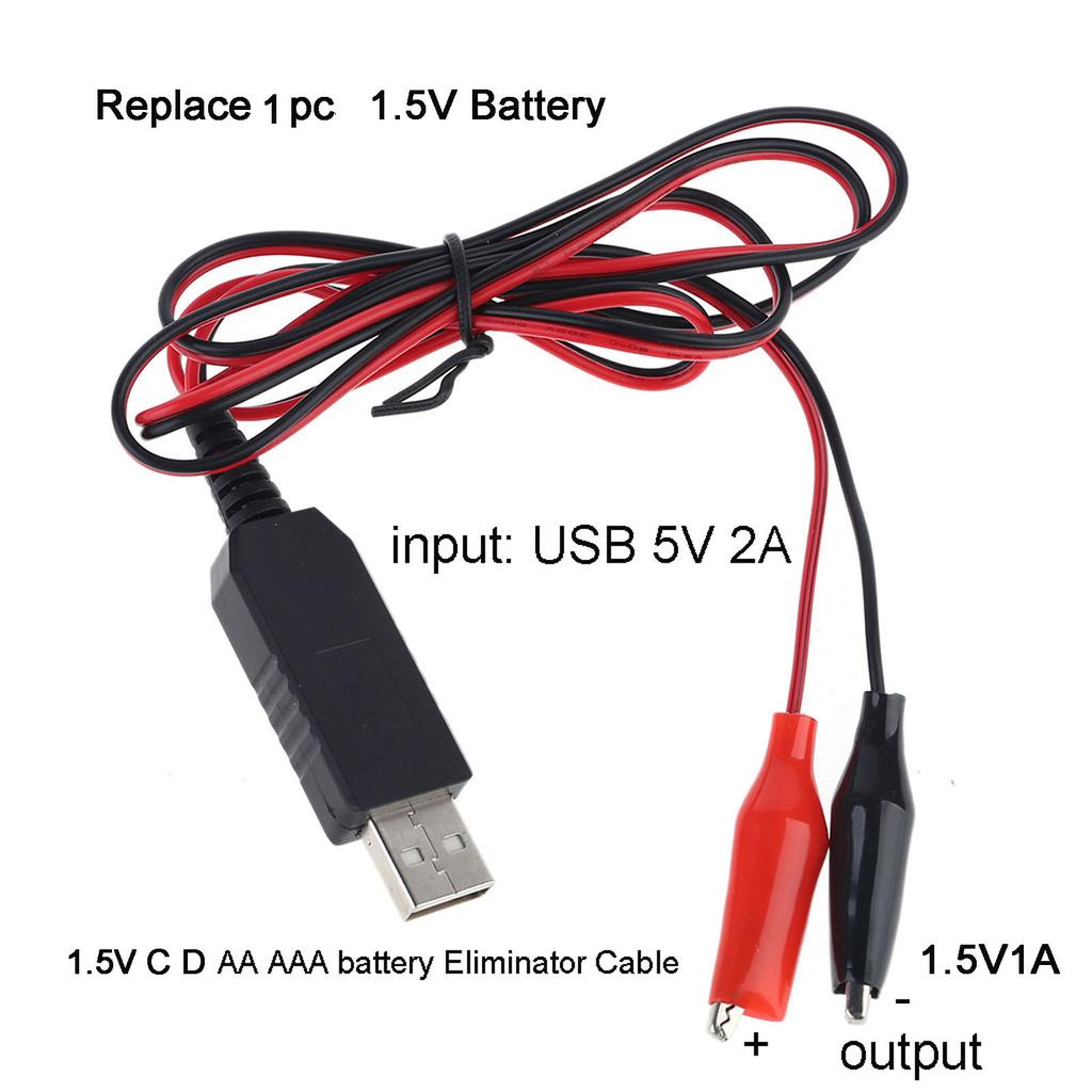 USB-кабель питания 1,5 В для часов, термометра, светодиодных игрушек и других устройств, 2 м