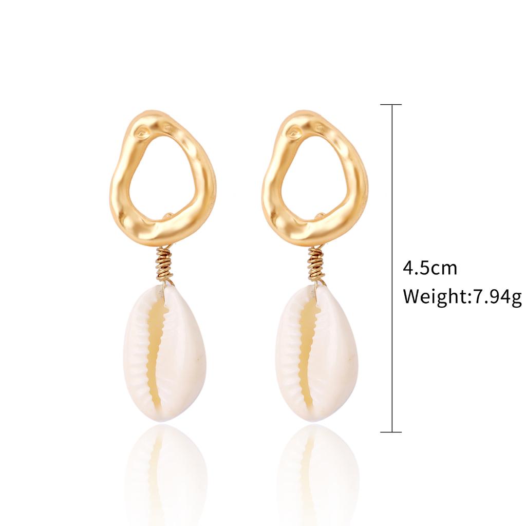 Bohemian Ins Marine Jewellery Shell Earrings Alloy Natural Summer Shell Earrings Trendy Earrings 2025 Lightweight Earrings for Sensitive Ears