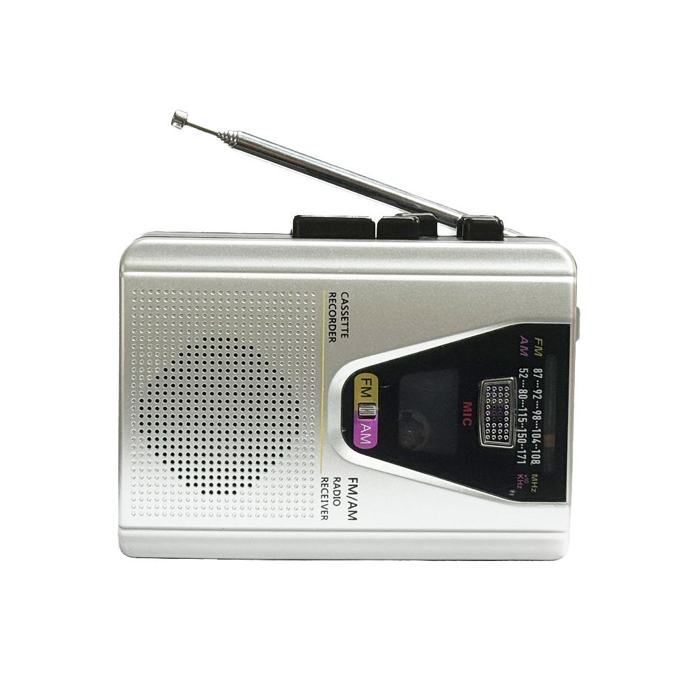 Retro Radio Auto Reverse Cassette Recorder Walkman AM/FM Radio Tape Player with Speaker DC Adapter Powered Model Built-in Mic