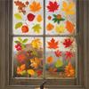 Thanksgiving Autumn Fall Leaves Window Clings Windows Doors Decorated with Maple Leaves Thanksgiving Glass Stickers Decoration