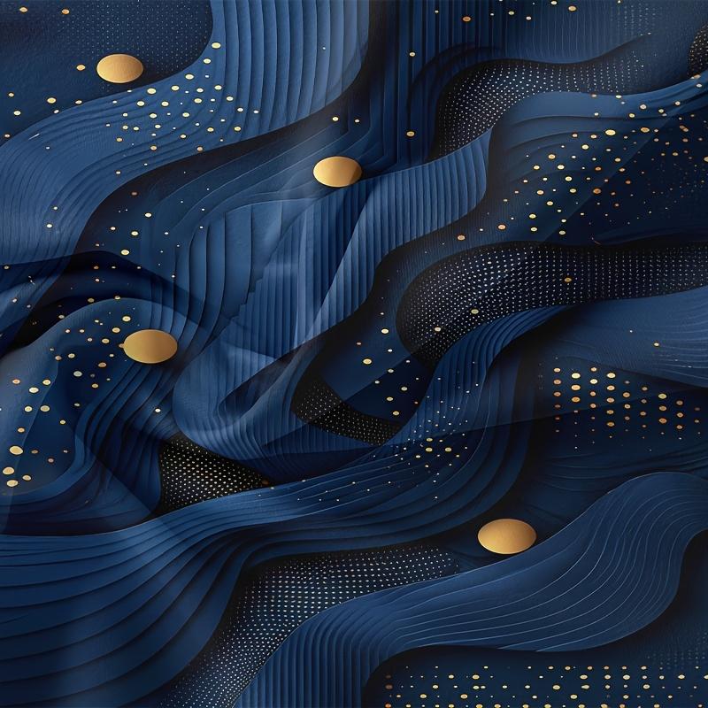 3pcs Duvet Cover Set, Includes 1 Duvet Cover and 2 Pillowcases, No Insert, Ultra-Soft Comfortable, Navy Blue Golden Abstract