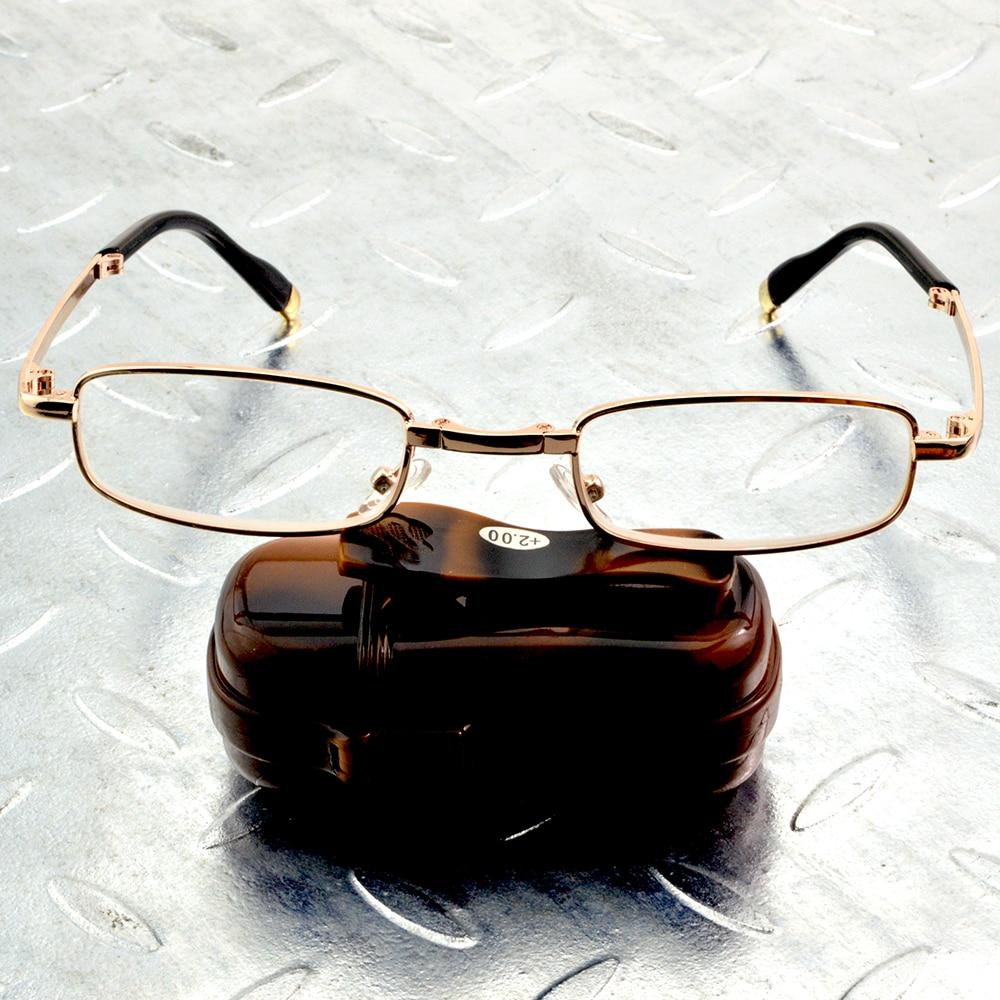 Складные очки для чтения со складными линзами и янтарным портативным футляром для очков +0,75 +1 +1,25 +1,5 +1,75 +2 +2,25 от +2,5 до +6