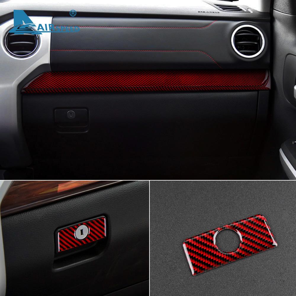 Carbon Fiber for Toyota Tundra 2014 2015 2016 2017 2018 2019 2020 2021 Accessories Interior Trim Co-pilot Glove Box Handle Trim