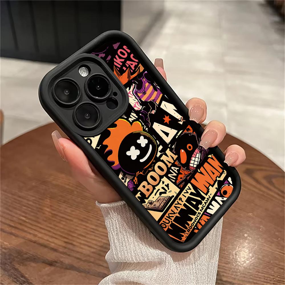Модный Чехол для Телефона в Стиле Граффити Пламя Панк для iPhone 16 14 15 Pro Max 13 12 11 X XS XR 7 8 Plus SE 2022 Ударопрочный Защитный Чехол