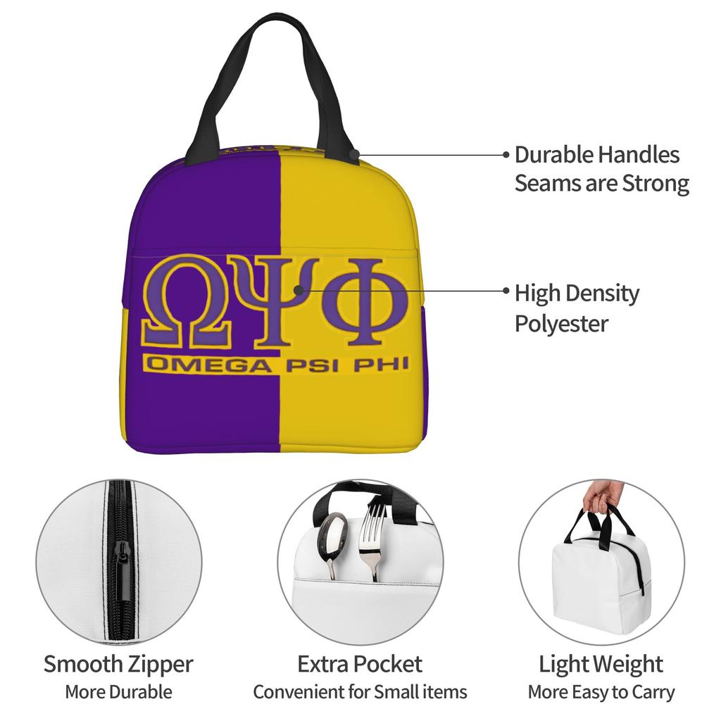 Афроамериканская fraternity Psi Phi Inc Изолированная сумка-ланчбокс для женщин Портативный термосумка-контейнер для Bento Школа