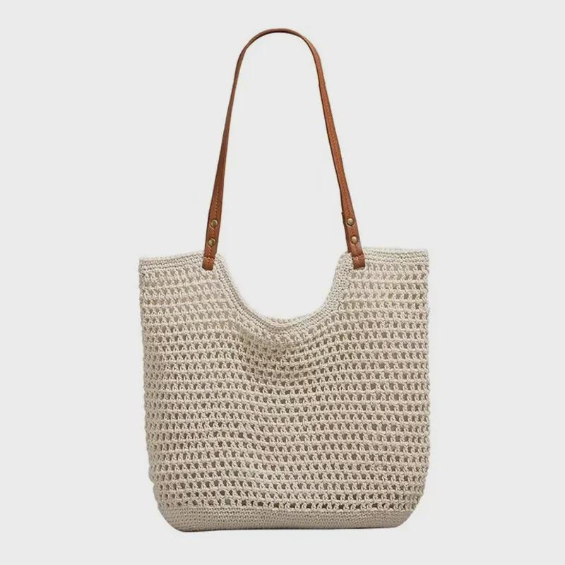 2024 Summer Women's Large Straw Tote: Braided Beach Bag for Seaside Vacations, One-Shoulder Design