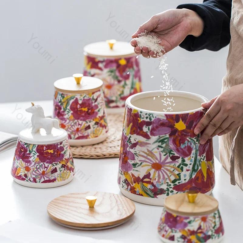 Банка для хранения цветной масляной живописи, креативная банка для хранения на кухне, круглая, для гостиной, украшение стола, изысканные подарки