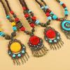 Necklace Tibetan Jewelry Forehead Pendant Ethnic Tassel Necklace Ethnic Head Chain Bohemia Tiara