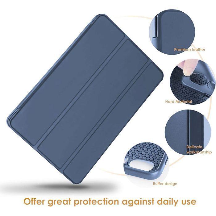 Coque + Verre Trempé - E.F.Connection - pour Samsung Galaxy Tab S9 Plus/S10 Plus - Antichoc - Bleu Foncé - 12,4 Pouces