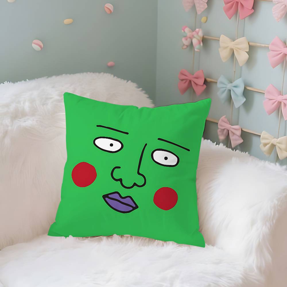 Anime MmOBPSYCHO Kawaii Throw Pillow Covers Pattern Cushion Cover Suitable For Sofa Bedroom Car Pillow Cover