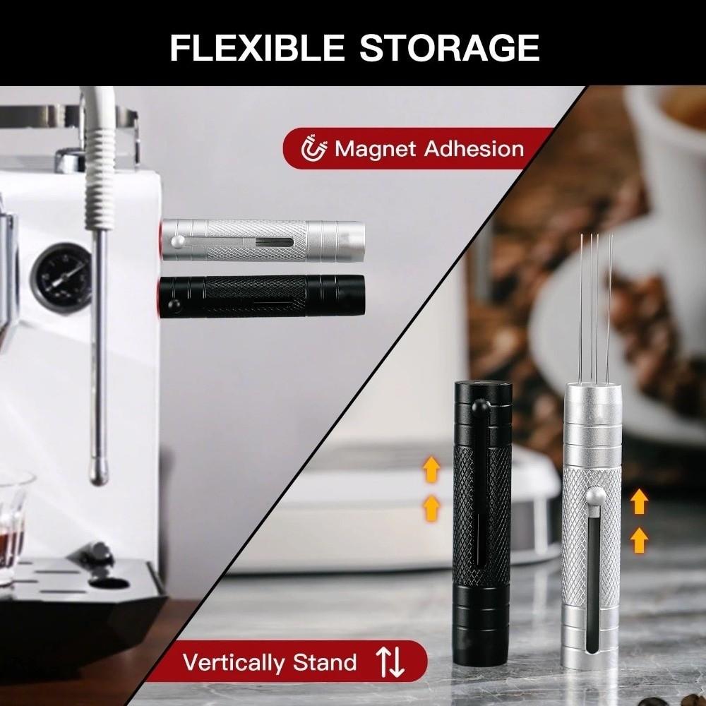 Telescopic Magnetic Needle Tamper Stainless Steel Espresso Distributor  Coffee Brewing