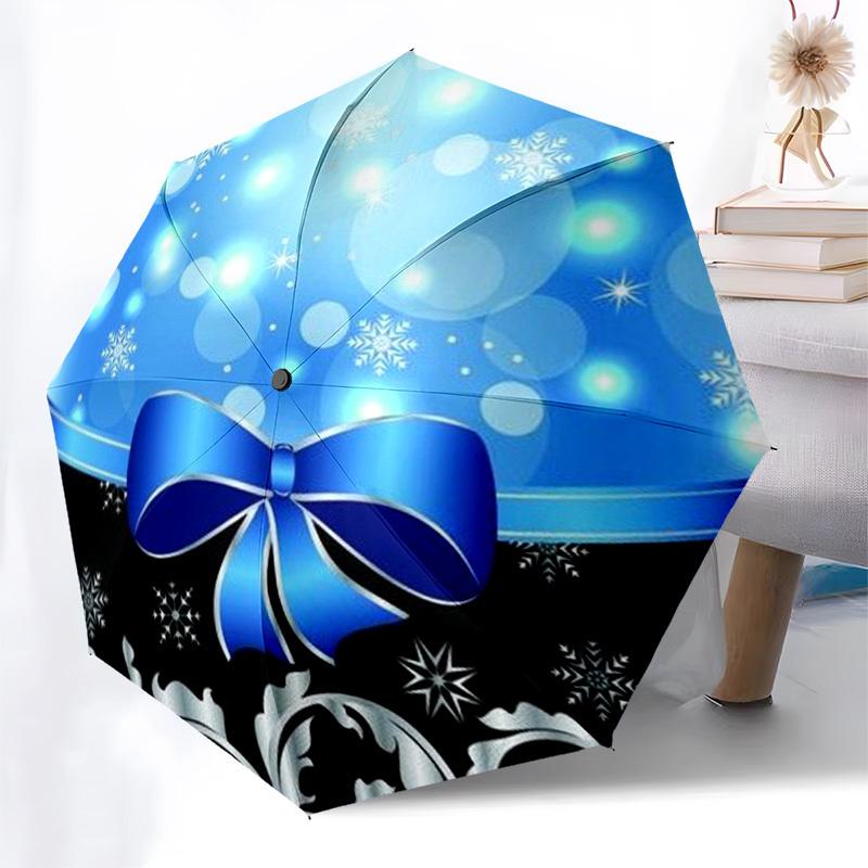 1pc Christmas, Winter, Snowflakes Umbrella with Plastic Handle,Compact & Stylish,Suitable for All Seasons YS331010