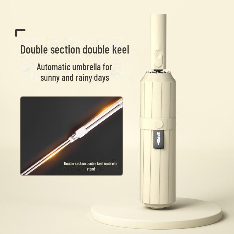 Мужской складной зонт 72-Bone, высококачественный, двойного назначения, для солнца и дождя, автоматический.