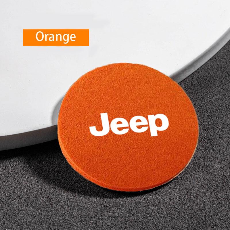DCPECK1 Car Felt Coaster Thermal Insulation Pad Water Cup Pad For Jeep Grand Cherokee Wrangler JK Gladiator Compass Renegade Patriot
