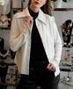 Lambskin White Stylish Casual Genuine Handmade 100%Leather Designer Shirt Women