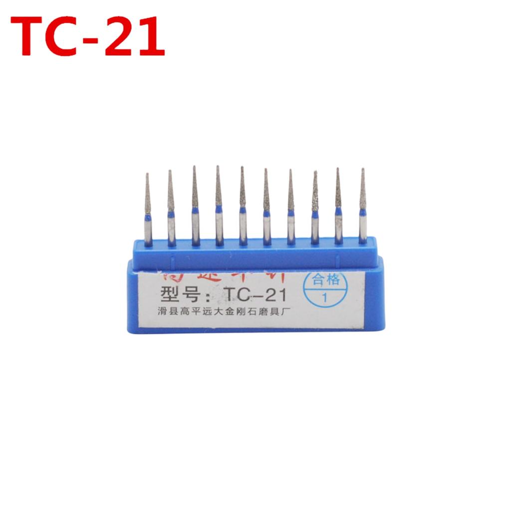 10Pcs/Box 1.6Mm Dental Drill Diamond Fg High Speed Burs Kit, Emery + Stainless Steel, For Polishing & Smoothing, Dentist Tools
