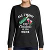 Femme Imprime Graphique Sweat-shirt All I Want For Christmas Is Wine