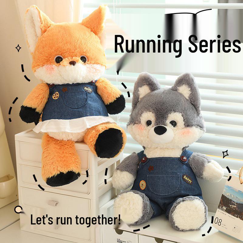 Подлинные лесные друзья: Плюшевые куклы Маленький Лис и Большой Серый Волк - Милая подушка для сна