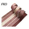 Nostalgic Pattern Masking Tape 6 Rolls Plaid Washi Set, Grid Checkered Tape, Self Double-sided Adhesive Decorative for DIY Crafts, Journal, Scrapbook,