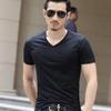 2025 Erkaklar uchun Slim Fit Dumaloq V-kesimli Qisqa Yengli Paxtali Ko'ylak