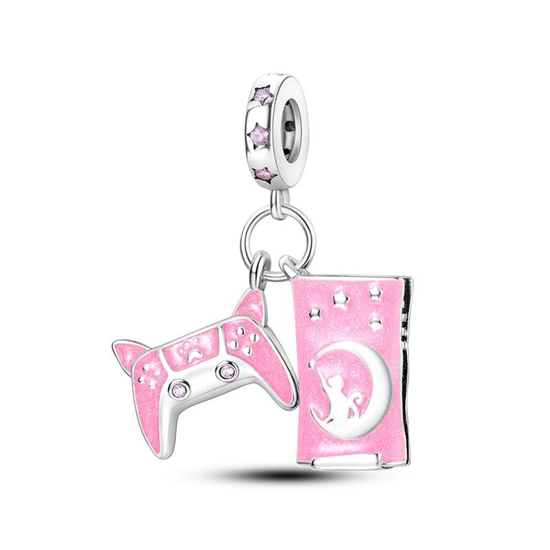 925 Серебряный цвет Кот Медведь Слон Кролик Милые розовые животные Подвески Бусины Подходит 925 Оригинальные Браслеты Изящные DIY Ювелирные Изделия Подарки