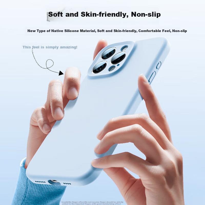 Integrated Silicone Camera ButtonsIPhone 16 Pro Case, IPhone 16 Pro Protective Cover, Solid Silicone Full Coverage Flocked Soft Case, White