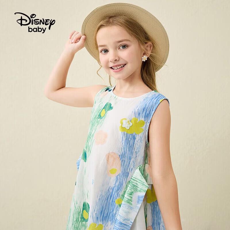 Disney Летнее цветочное платье без рукавов для девочек