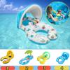Inflatable Baby Swimming Neck Ring Mother and Child Swimming Circle Double Swimming Rings Float Seat Piscine with Sunshade