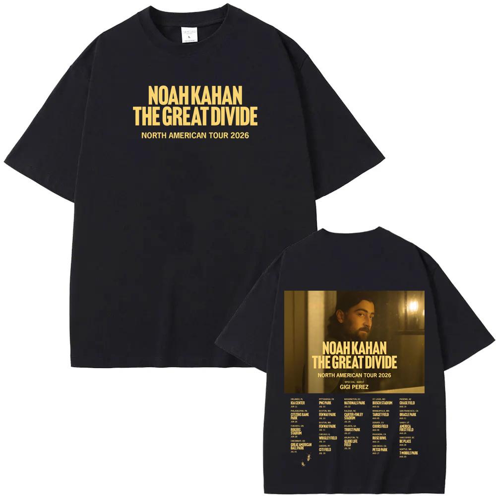 The Great Divide Tour 2026 TShirt Noah Kahan tour Graphic Printing High Quality Tee WomenUnisex 100cotton Gothic Oneck Tshirt