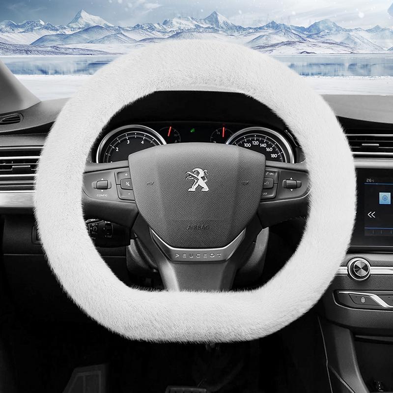 Подходит для Peugeot, длинноворсовая оплетка рулевого колеса, модная, теплая, противоскользящая, защитная, для 208 2008 308 508 5008 408 4008