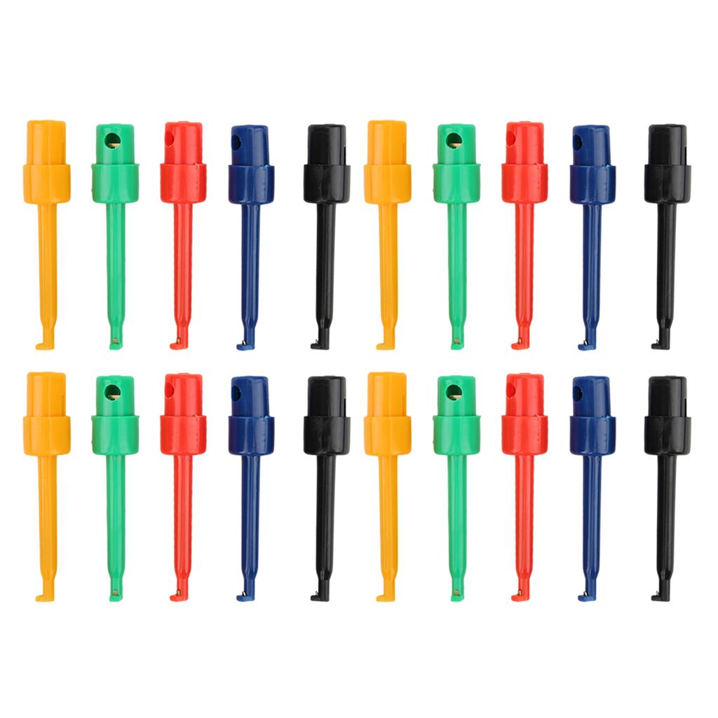 20Pcs Large Test Hook Clip Grabber Test Probe for Electronic Testing Multimeter AccessoriesLarge
