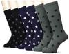 CONTEMPUS Star Crew Sizes [Kuchigomu Kaikaku] Men's Socks, 25-27cm