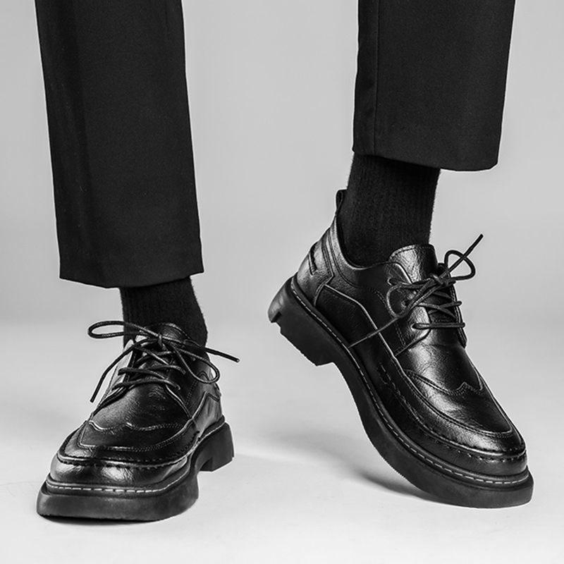 Универсальная повседневная мужская обувь, деловая обувь из коровьей кожи, мягкая кожа и мягкая подошва, нескользящая и износостойкая обувь для любого сезона.